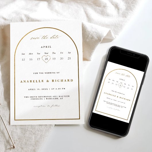 Bohemian Rich Gold Sla de datum kalender Kaart