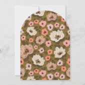 Bohemian romantic painted floral garden wedding kaart (Achterkant)