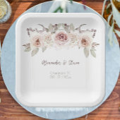 Bohemian Roos bruiloft Papieren Bordje