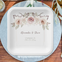 Bohemian Roos bruiloft Papieren Bordje