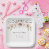 Bohemian Roos bruiloft Papieren Bordje (Feest)