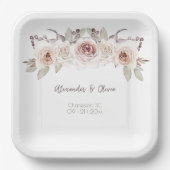 Bohemian Roos bruiloft Papieren Bordje (Voorkant)