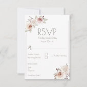 Bohemian Roos bruiloft RSVP Kaartje (Voorkant)