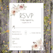 Bohemian Roos bruiloft RSVP Kaartje