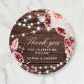 Bohemian Roos rustieke houten bruiloft Bedankjes Labels (Voorkant)