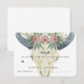 BOHEMIAN ROSES TROUW-RSVP RSVP KAARTJE (Voorkant / Achterkant)