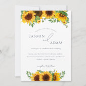 Bohemian Royal Blue Opulence Zonnebloemen Bruiloft Kaart (Voorkant)