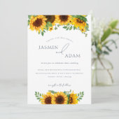 Bohemian Royal Blue Opulence Zonnebloemen Bruiloft Kaart (Staand voorkant)