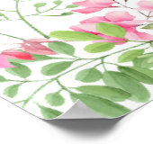 Bohemian roze bloemenkrans bruiloft zitgrafiek poster (Hoek)