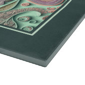 Bohemian roze bloemharten op Blauwgroen glas Snijplank (Hoek)