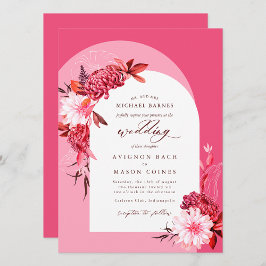 Bohemian roze Herfst bloemboog foto bruiloft