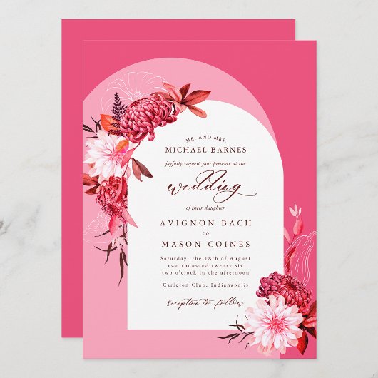 Bohemian roze Herfst bloemboog foto bruiloft