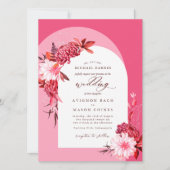 Bohemian roze Herfst bloemboog foto bruiloft (Voorkant)