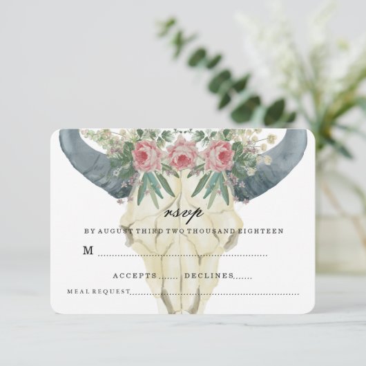 BOHEMIAN ROZEN WEDDING RSVP (Staand voorkant)