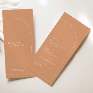 Bohemian Rust Arch Minimalist Wedding Programme