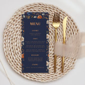 Bohemian Rust Blue French country Wedding Menu