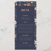 Bohemian Rust Blue French country Wedding Menu (Voorkant)
