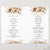 Bohemian Rustic Autumn Floral Wedding Program (Achterkant)