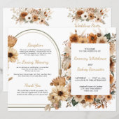 Bohemian Rustic Autumn Floral Wedding Program (Voorkant / Achterkant)