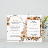 Bohemian Rustic Autumn Floral Wedding Program (Staand voorkant)