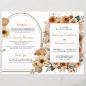 Bohemian Rustic Autumn Floral Wedding Program (Voorkant)