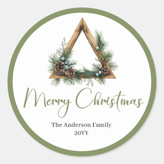 Bohemian Rustic Botanical Holiday Gift Sticker (Voorkant)
