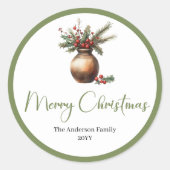 Bohemian Rustic Christmas Bouquet Neutral Sticker (Voorkant)