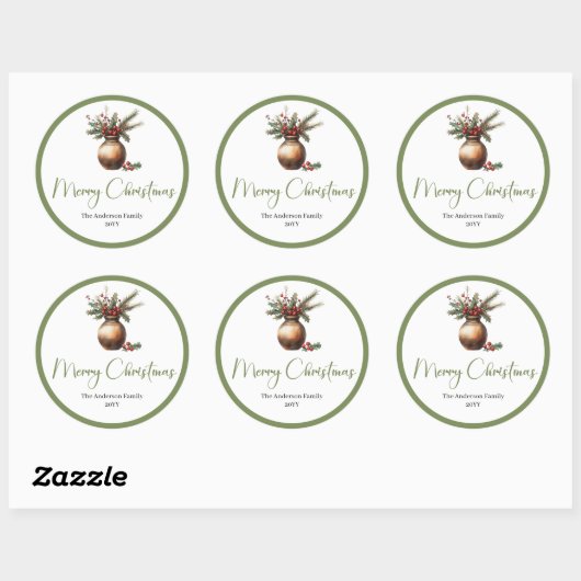 Bohemian Rustic Christmas Bouquet Neutral Sticker (Vel)