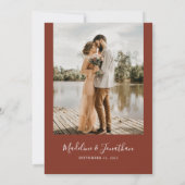 Bohemian Rustic Floral Arch Photo Wedding Kaart (Achterkant)