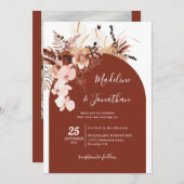 Bohemian Rustic Floral Arch Photo Wedding Kaart (Voorkant / Achterkant)