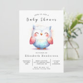 bohemian rustic owl Baby shower Kaart (Staand voorkant)