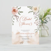 Bohemian Rustic |  ROOS VRIJGEZELLENFEEST Kaart (Staand voorkant)