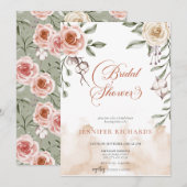 Bohemian Rustic |  ROOS VRIJGEZELLENFEEST Kaart (Voorkant / Achterkant)