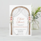 Bohemian Rustic |  ROOS VRIJGEZELLENFEEST Kaart (Staand voorkant)