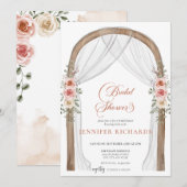 Bohemian Rustic |  ROOS VRIJGEZELLENFEEST Kaart (Voorkant / Achterkant)