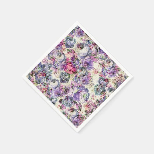 Bohemian rustiek roze lavendel bloemenmolen Servetten (Hoek)