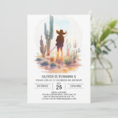 Bohemian rustieke cowboy verjaardag kaart (Staand voorkant)