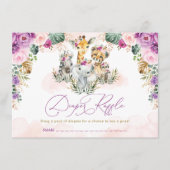 Bohemian Safari Oerwoud Baby shower Luier Raffle Informatiekaartje (Voorkant)