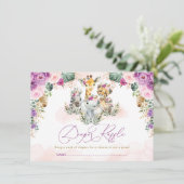 Bohemian Safari Oerwoud Baby shower Luier Raffle Informatiekaartje (Staand voorkant)