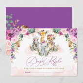 Bohemian Safari Oerwoud Baby shower Luier Raffle Informatiekaartje (Voorkant / Achterkant)