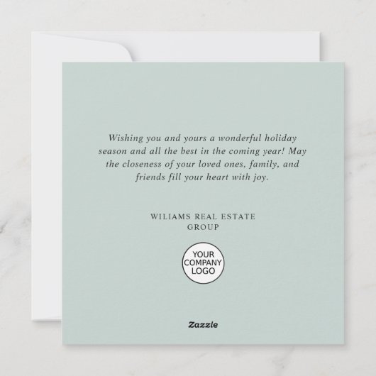 Bohemian Sage Green Christmas Ornament Corporate Feestdagenkaart (Achterkant)