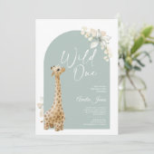 Bohemian Sage Green Giraffe Wild Op een dag Kaart (Staand voorkant)