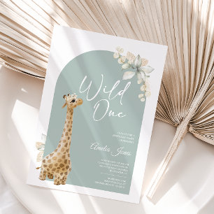 Bohemian Sage Green Giraffe Wild Op een dag Kaart