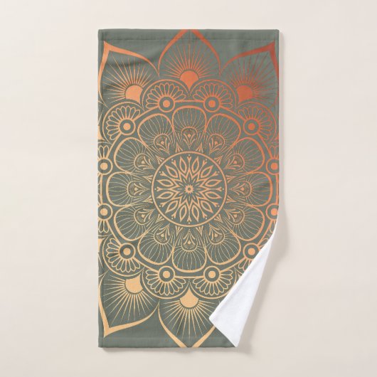 Bohemian Sage Groene Perzik Mandala Badhanddoek Se Bad Handdoek (Handdoek)