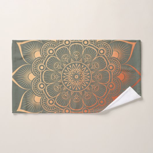 Bohemian Sage Groene Perzik Mandala Badhanddoek Se Bad Handdoek (Handdoek)