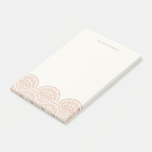 Bohemian Scallops Custom Post-it - Burnt Sienna Post-it® Notes (Schuin)