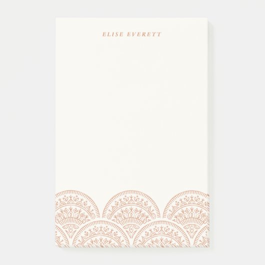 Bohemian Scallops Custom Post-it - Burnt Sienna Post-it® Notes (Voorkant)