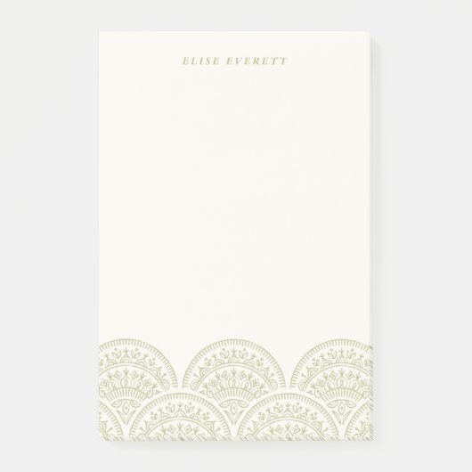 Bohemian Scallops Custom Post-it - Moss Post-it® Notes (Voorkant)