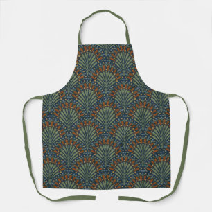 Bohemian Scallops Fan, Olijf, Roest, Marine Blauw Schort
