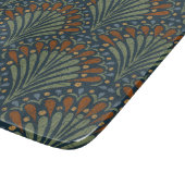 Bohemian Scallops Fan, Olijf, Roest, Marine Blauw Snijplank (Hoek)